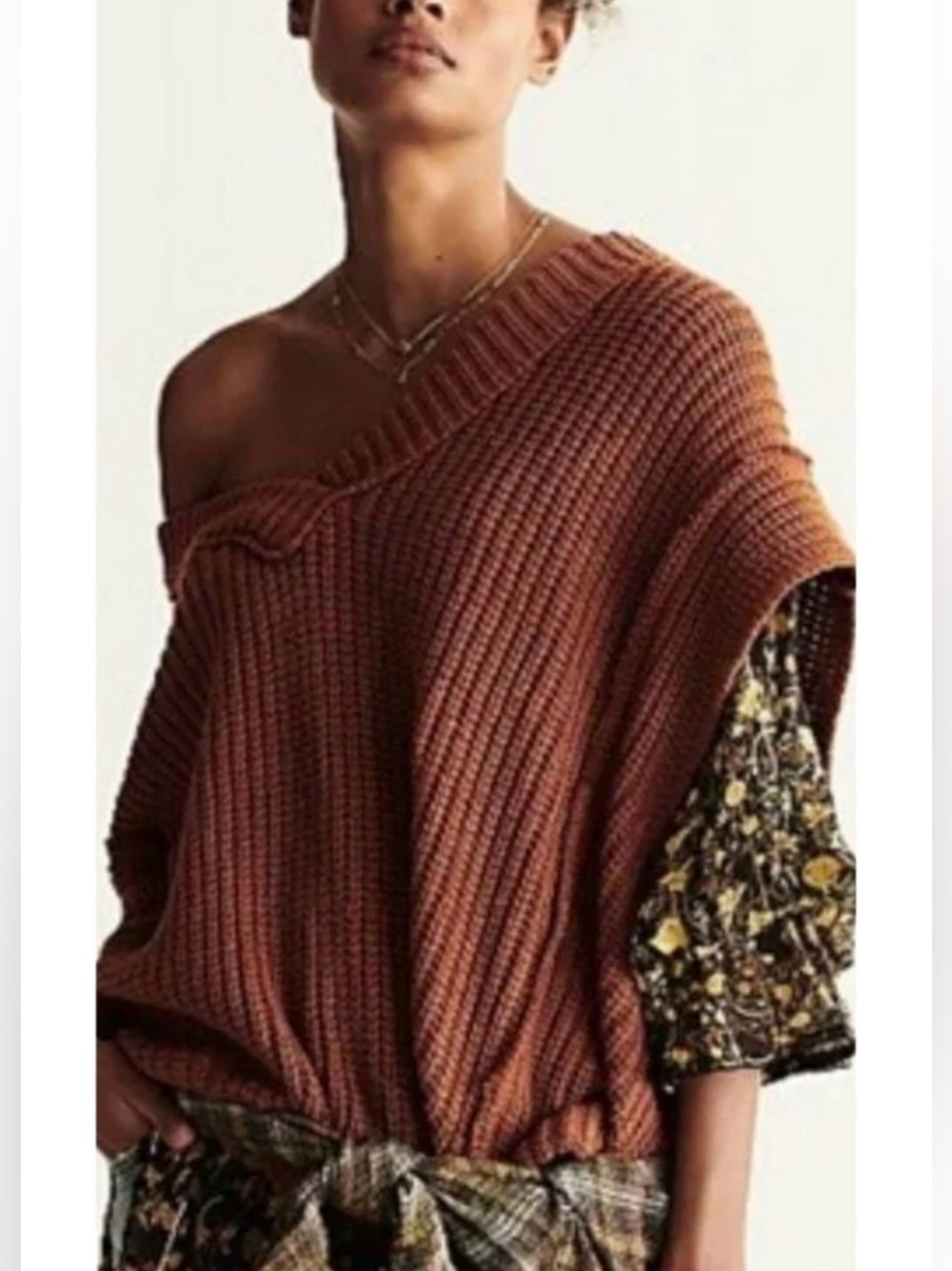 Free People clyde chunky knit sweater vest